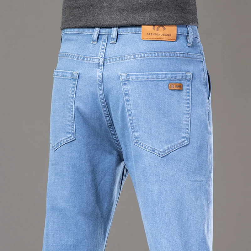 2023, Новые мешковатые джинсы, Мужские осенние классические синие черные повседневные модные брюки, Мужская брендовая одежда, хлопковые джинсовые брюки Изображение 1