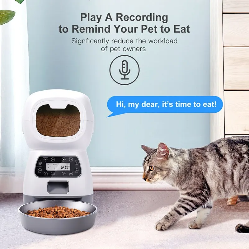 Автоматическое кормление домашних животных, Интеллектуальное дистанционное управление, Машина для кормления кошек и собак, Количественная Автоматическая машина для приготовления пищи. Изображение 0