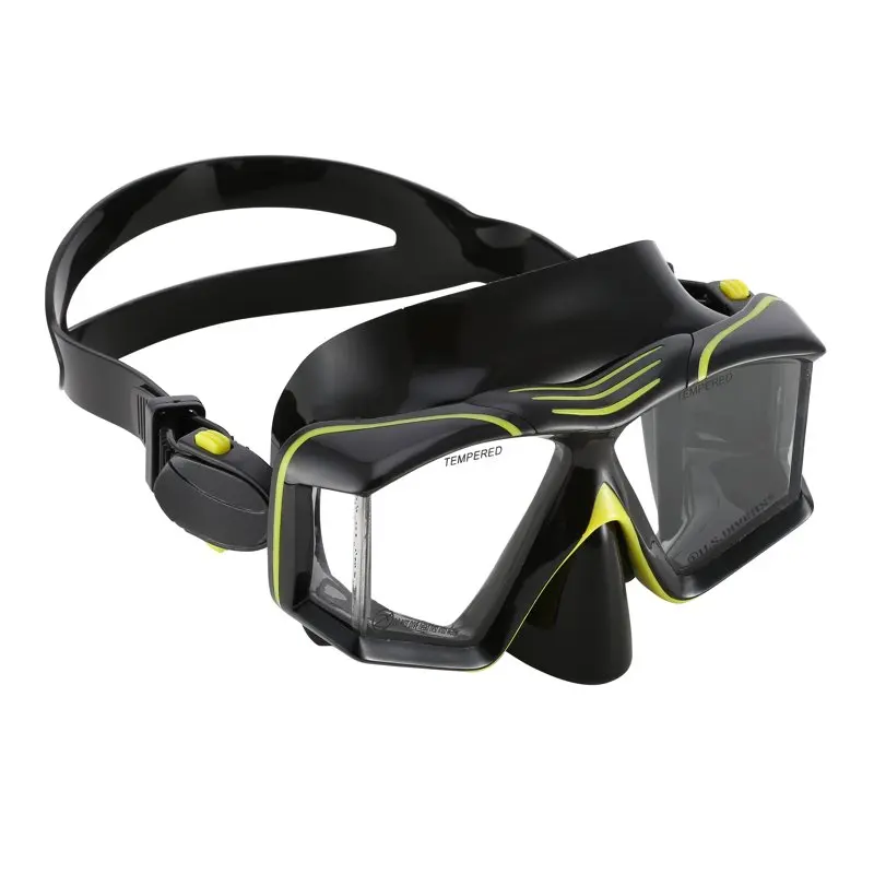 Набор для подводного плавания для взрослых черного цвета - маска, трубка, средние ласты и сумка для снаряжения в комплекте Изображение 2