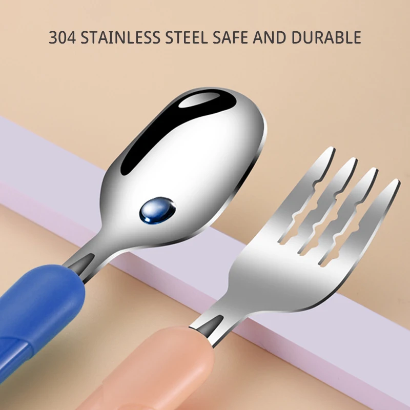 Детская посуда, 304 ножа и вилки из пищевой нержавеющей стали, принадлежности для обучения детскому питанию Изображение 1