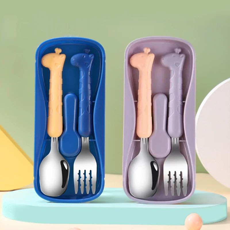 Детская посуда, 304 ножа и вилки из пищевой нержавеющей стали, принадлежности для обучения детскому питанию Изображение 3