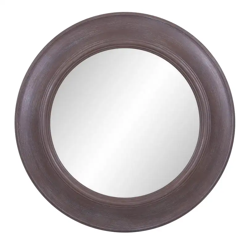 Круглое зеркало из потертого темно-серого цвета 24 Изображение 5