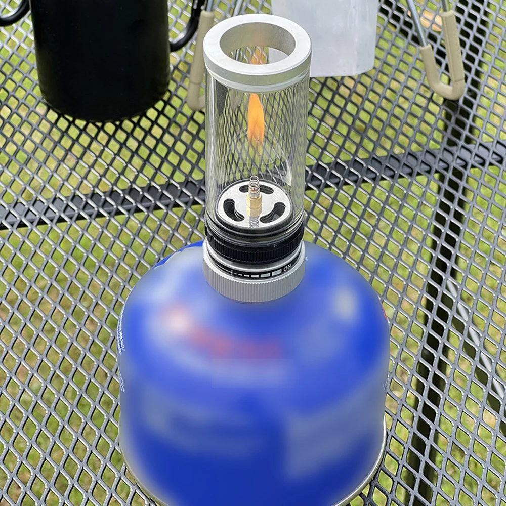 Портативный Яркий фонарь для кемпинга, газовый фонарь для рыбалки на открытом воздухе, палатка для пикника, газовая лампа для домашнего сада, Стеклянная лампа для кемпинга на открытом воздухе Изображение 3
