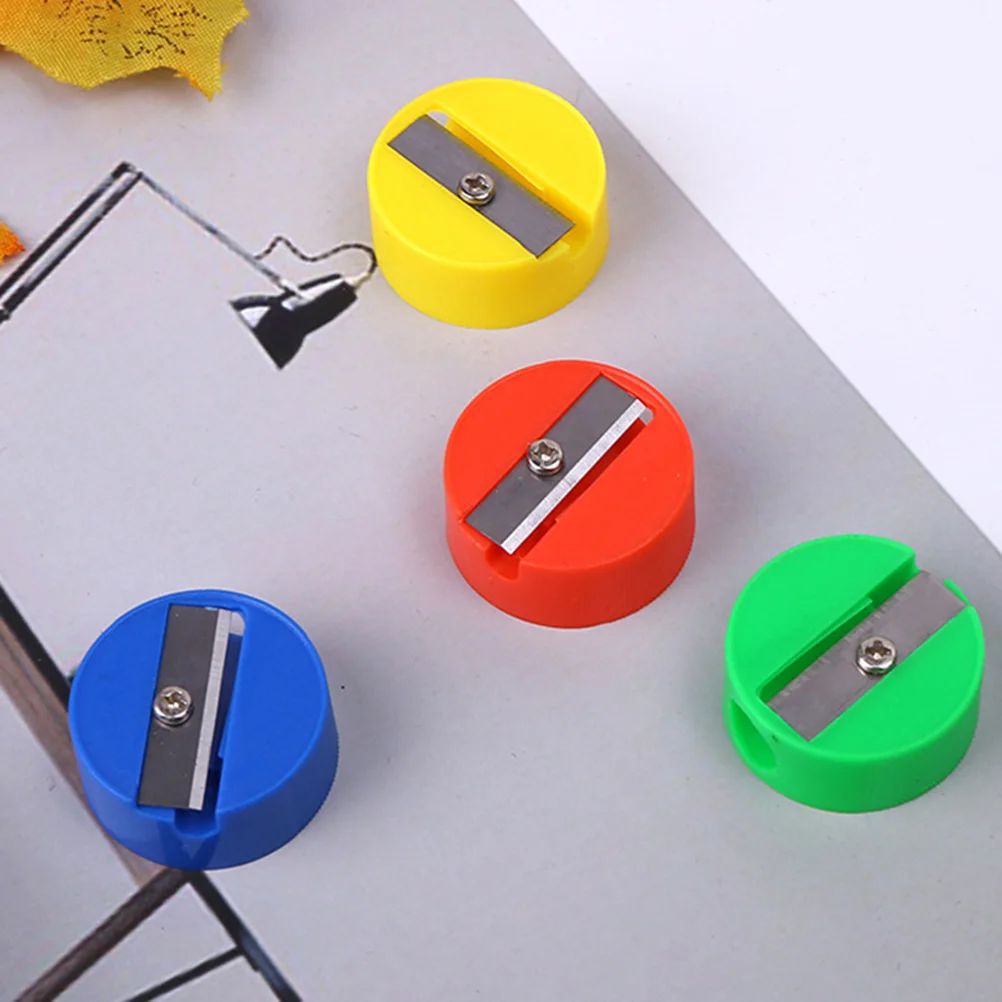 Цветная точилка 100шт, Пластиковая круглая дизайнерская точилка, ручная точилка, Канцелярские принадлежности для студентов Изображение 1