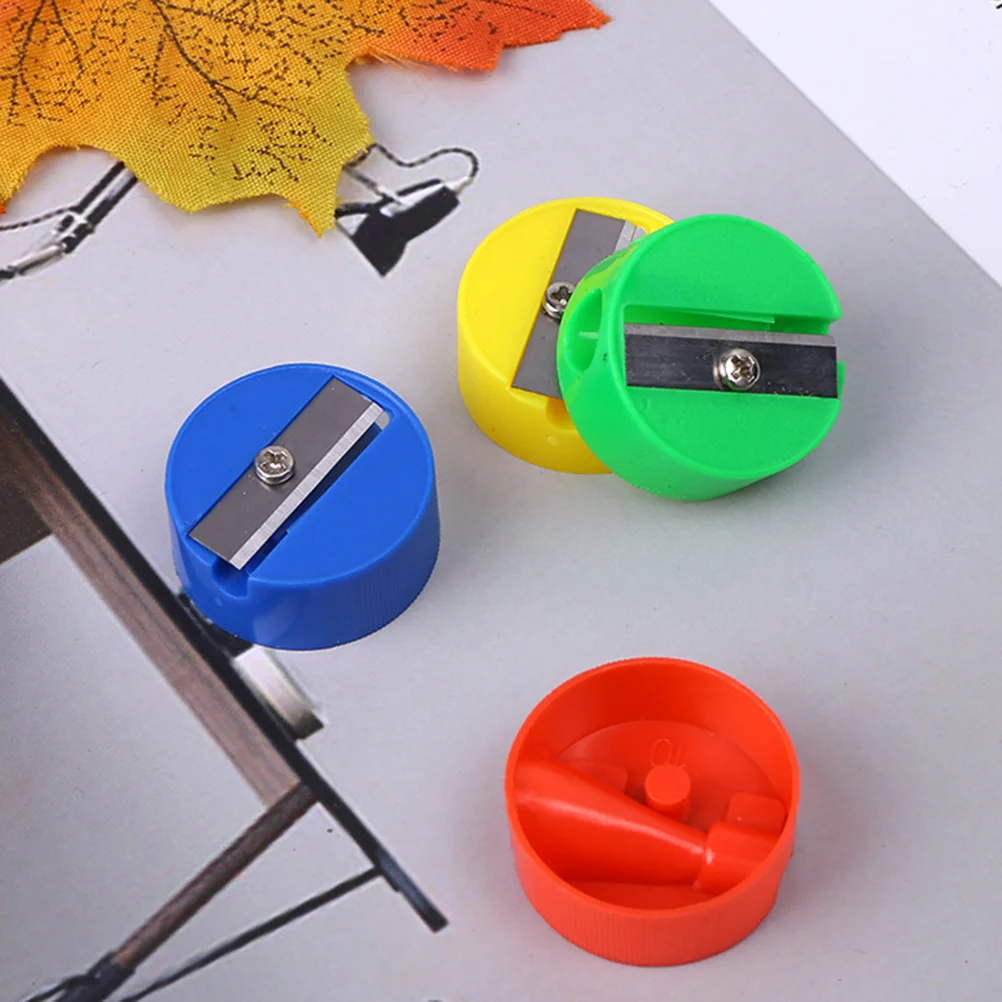 Цветная точилка 100шт, Пластиковая круглая дизайнерская точилка, ручная точилка, Канцелярские принадлежности для студентов Изображение 2