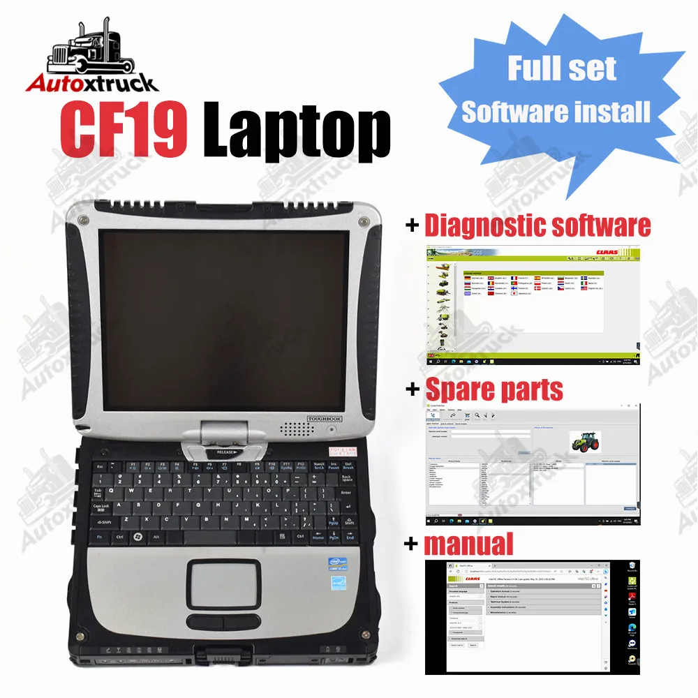 Компакт-диски для диагностического программного обеспечения Claas с запасными частями 3 в 1 для ноутбука CF19 / CFC2 / CF52 / CF53 Изображение 1