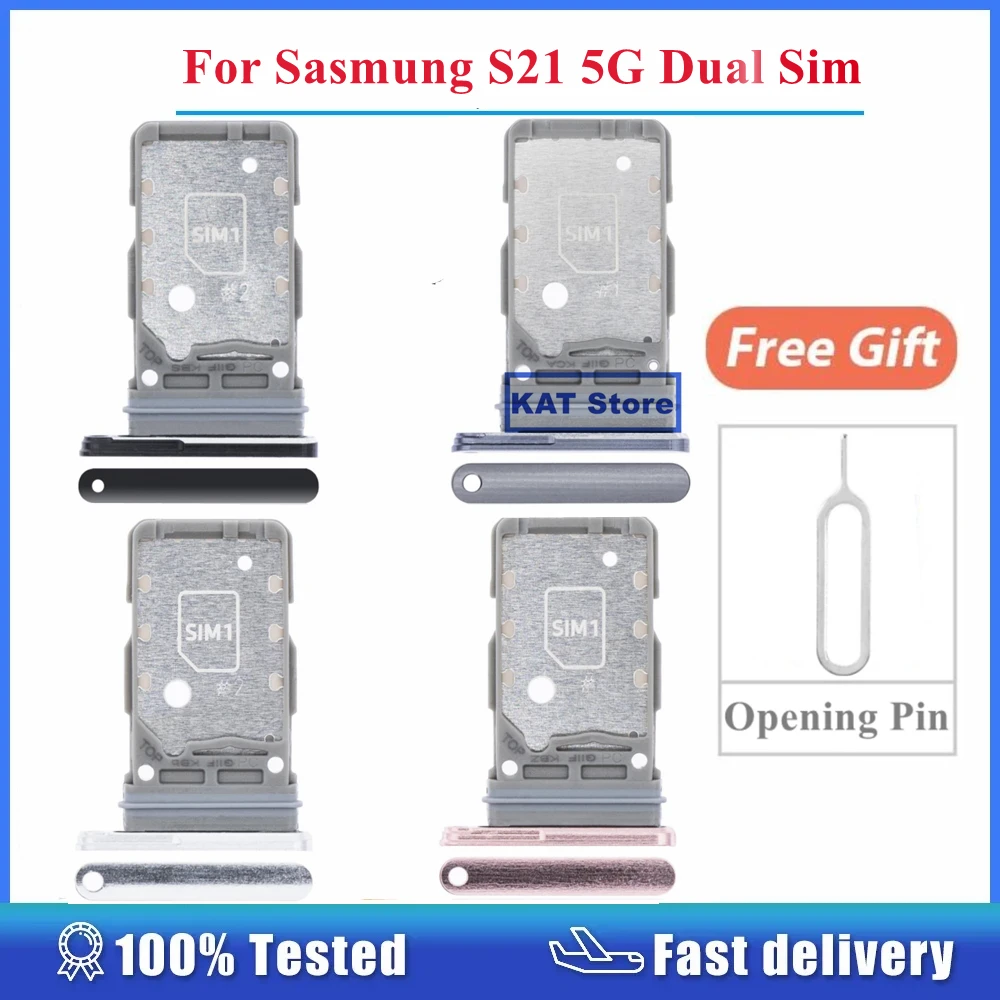 Для Samsung Galaxy S21 Слот для SIM-карты 5G, лоток для двух Sim-карт с инструментом для извлечения штифта, запасные части Изображение 0
