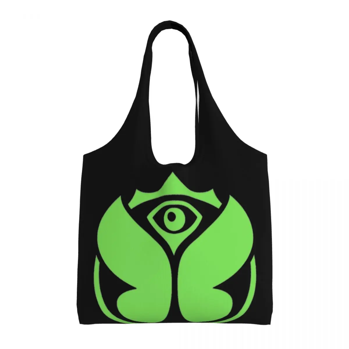 Зеленая сумка для покупок Tomorrowlands с принтом Kawaii, портативные холщовые сумки для покупок через плечо, сумки Изображение 1