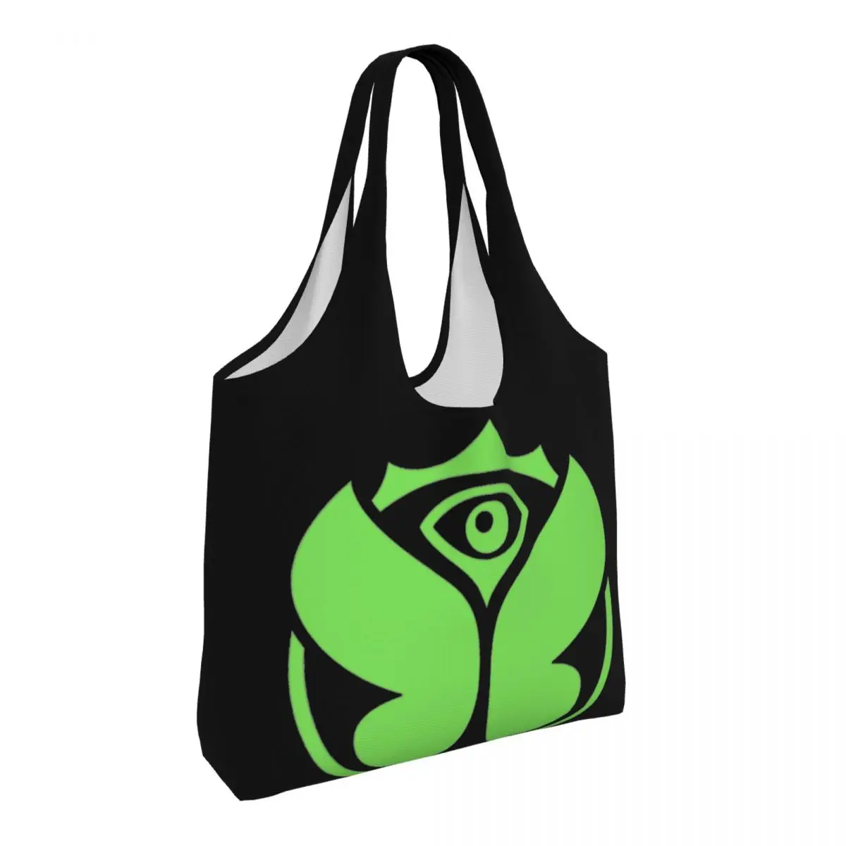 Зеленая сумка для покупок Tomorrowlands с принтом Kawaii, портативные холщовые сумки для покупок через плечо, сумки Изображение 2