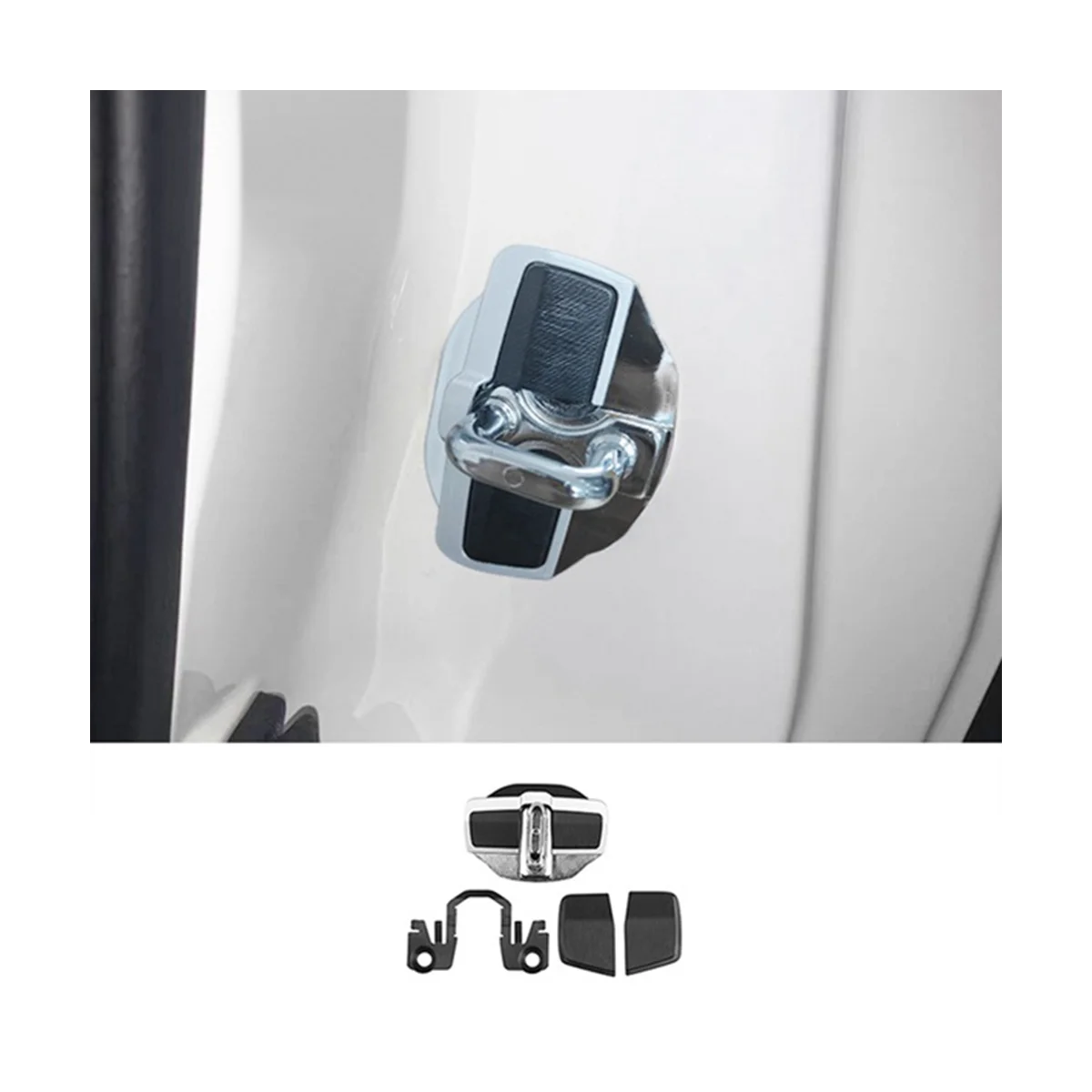 4 Комплекта Стабилизатора двери TRD Протектор дверного замка Защелки Стопорные крышки для Nissan E12 E13 C27 C28 Изображение 3