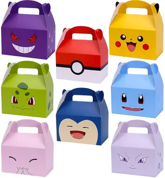 Pokemon Pesta Nikmat Dekorasi Pesta Ulang Tahun Pikachu Kertas Hadiah Tas Menangani Kotak Permen Baby Shower untuk Anak-anak Per
