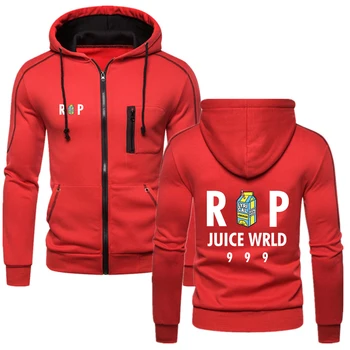 Juice WRLD 2023 Новая мужская модная одежда для отдыха, удобная хлопковая толстовка на молнии, толстовка для фитнеса, однотонная флисовая куртка, топы